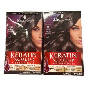 Lot of 2 Schwarzkopf Keratin Hair Color‎ 3.0 Espresso